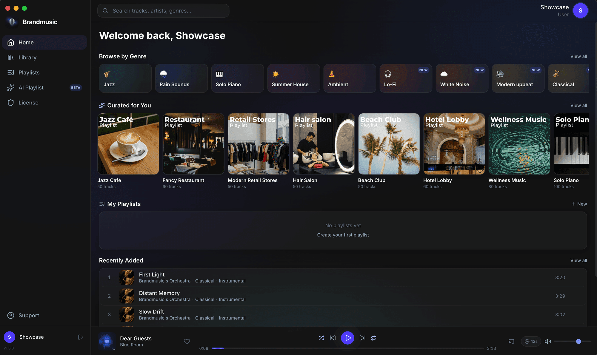 Brandmusic dashboard